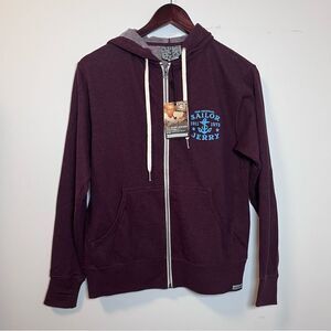 Sailor Jerry Maroon Zip-Up Hoodie